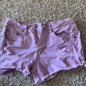 Purple High Waisyed Shorts